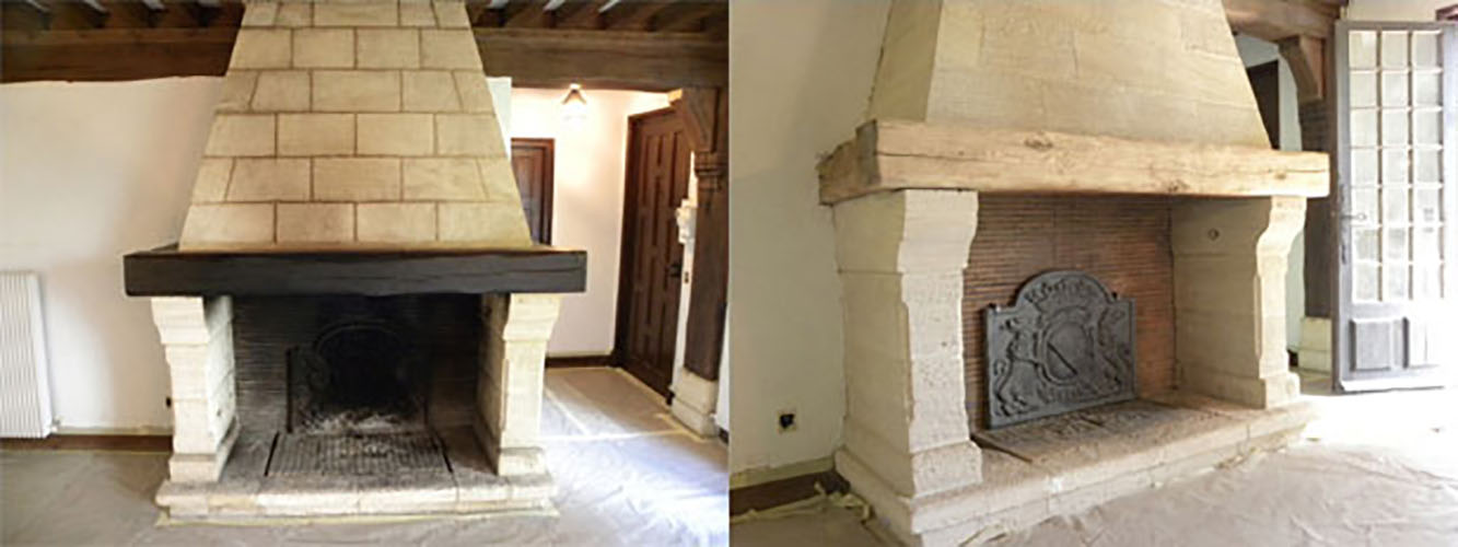 illustration exemple application Aéronov Décapage de cheminées en pierre, brique et bois