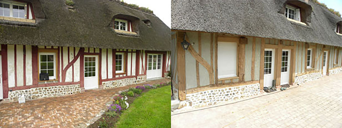 illustration exemple application Aéronov Décapage de maisons à colombages