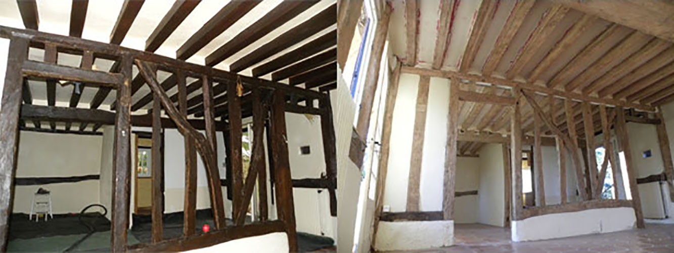 illustration exemple application Aéronov Décapage intérieur de poutres apparentes