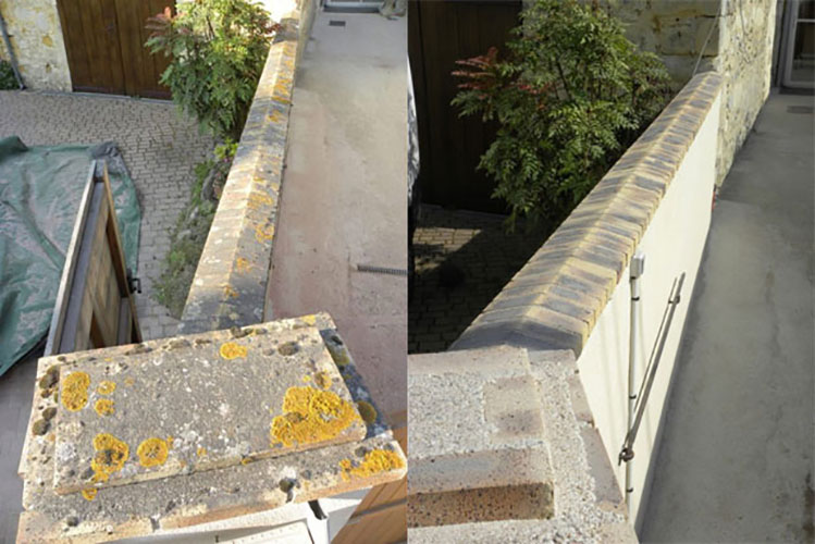 illustration exemple application Aéronov Décapage de murets en pierre et maçonnerie