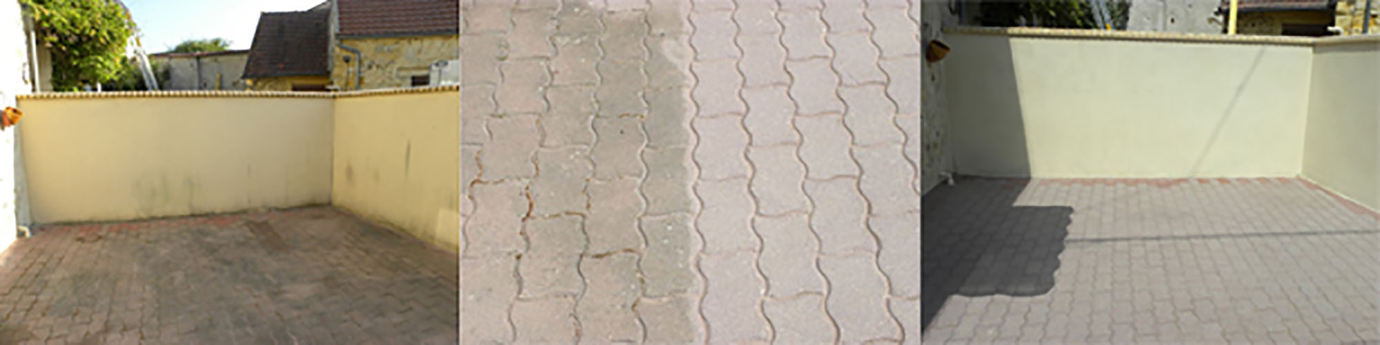 illustration exemple application Aéronov Décapage de terrasses en briques de ciment