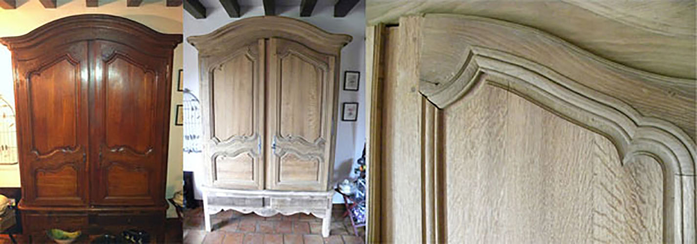 illustration exemple application Aéronov Décapage d&rsquo;armoires en bois verni ou peint